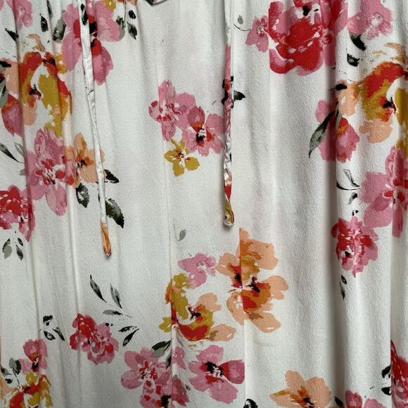 Loft Plus Women’s White Pink Yellow Floral Blouse 3/4 Sleeve - Size 18 - Picture 4 of 11